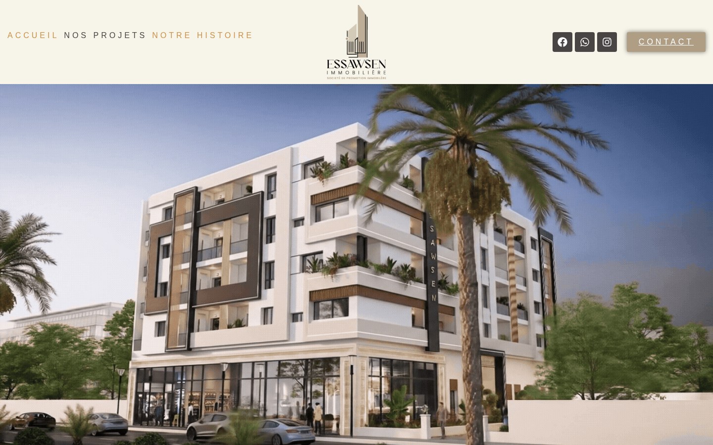 Essawsen Immobilière website designed by Fan & Fun Agency