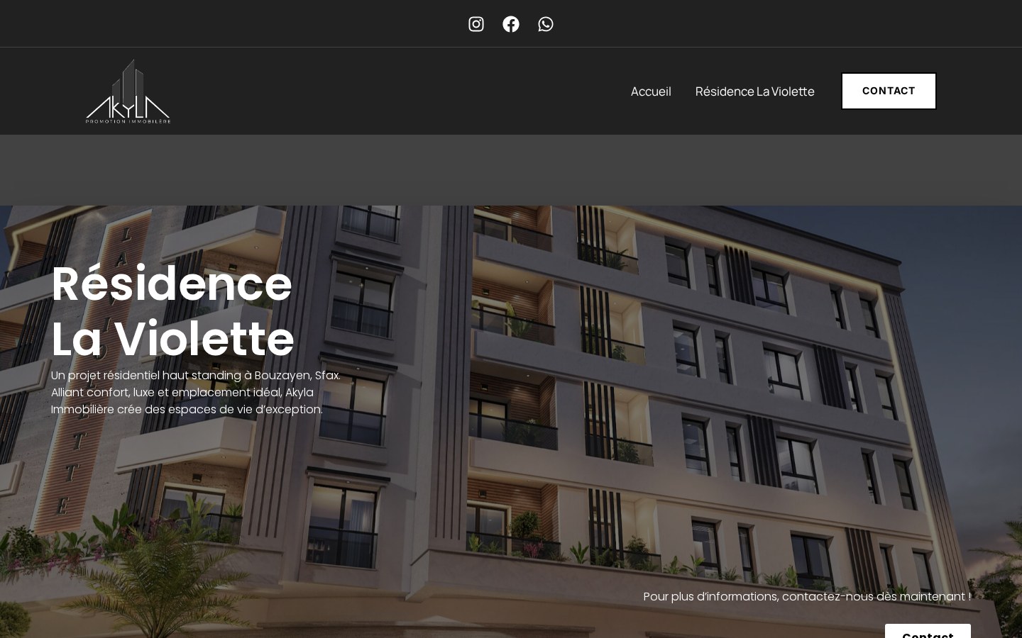 Akyla Immobilière website designed by Fan & Fun Agency