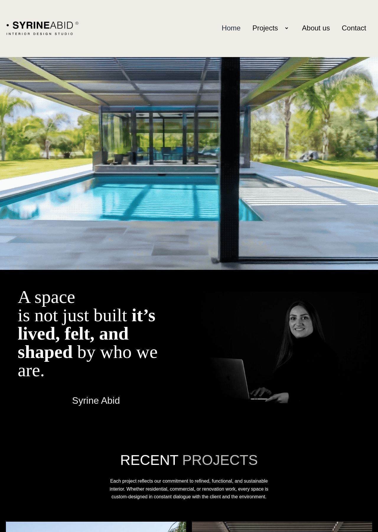 Syrine Abid website designed by Fan & Fun Agency